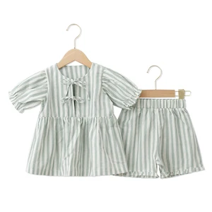 New Arrivals 2026 Design Kids Summer Short Sleeves Ruffle Design Breathable and Soft Children Clothes Sets Children Cloth