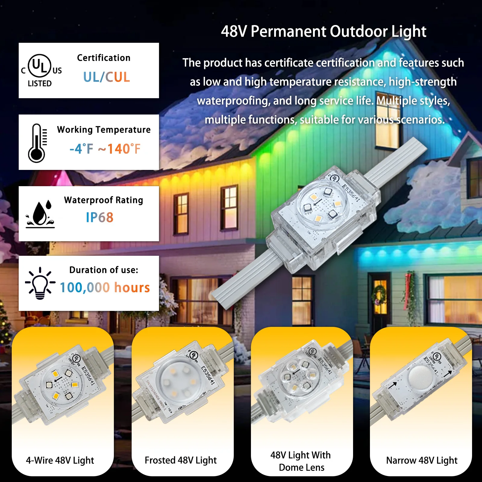 HRSYT DC48V/DC12V LED Pixel Dot 5 RGBW for Stage Lighting