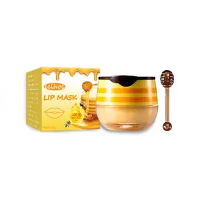 5.5g Unisex Honey Lip Oil Moisturizing Nourishing Anti-wrinkle Care Mask Anti-cracking Smooth Lips Sleep Fine Lines Lip Balm