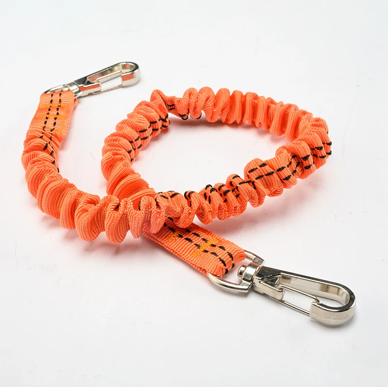 Superior Quality Elastic Blended Webbing Tool Lanyard With 2 X Double Action Carabiners for Safety