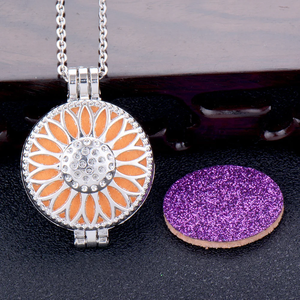 30MM Adjustable Healing Stainless Steel Diy Aroma Tree of Life Perfume  Aromatherapy Essential Oil Diffuser Necklace