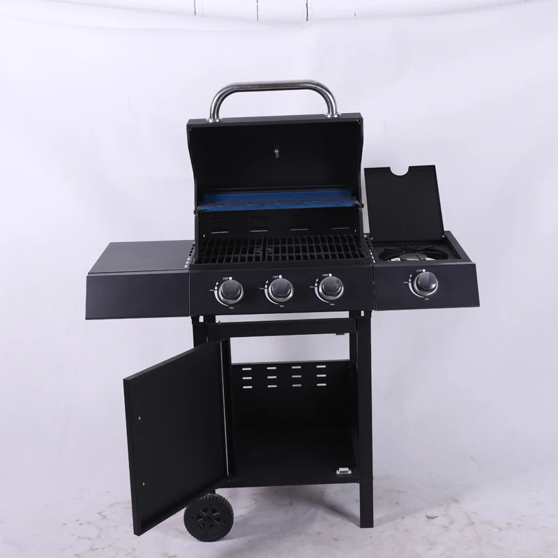Portable 4-burner Smokeless Outdoor Gas Bbq Grill With Side Burner for Family Party Outside Grlling details