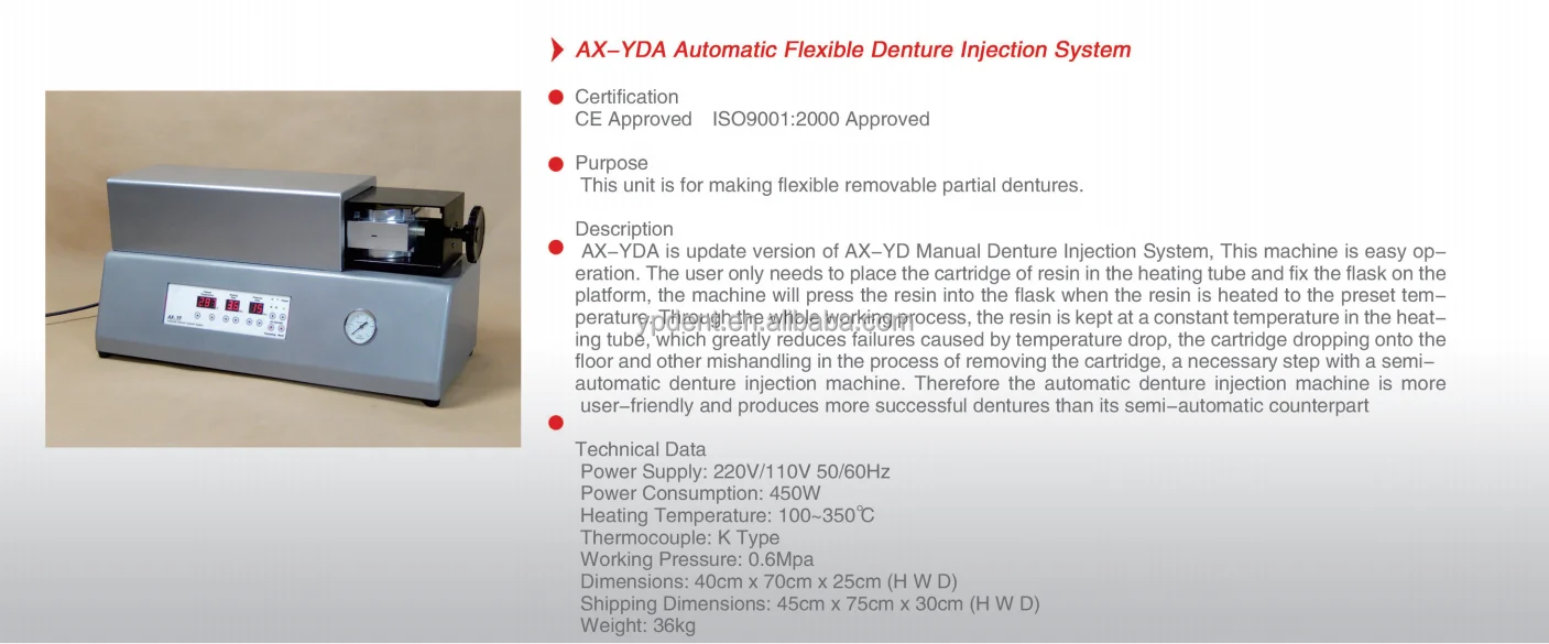 Dental Lab Automatic Flexible Denture Injection Machine Automatic ...