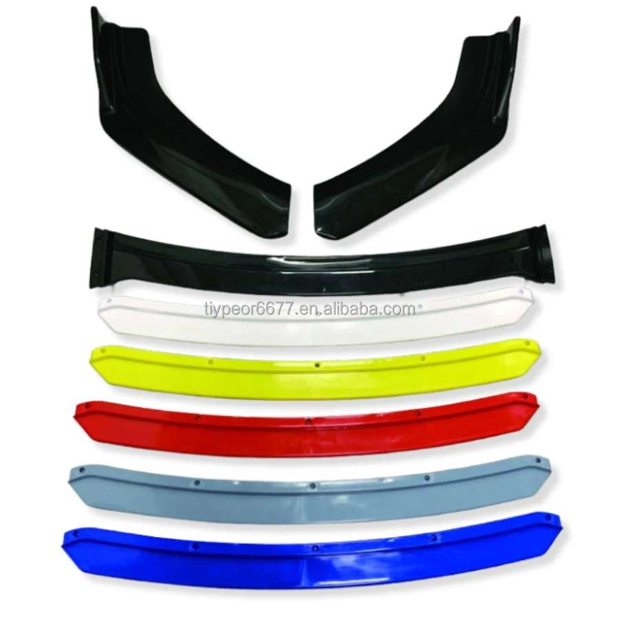 product tiypeor factory cheap four section front bumper lip splitter car abs red universal  body kit spoiler guard car accessories-3