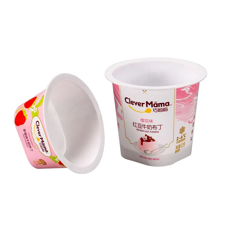 120ml plastic yogurt packaging cups with lids food grade plastic cups  custom plastic cups