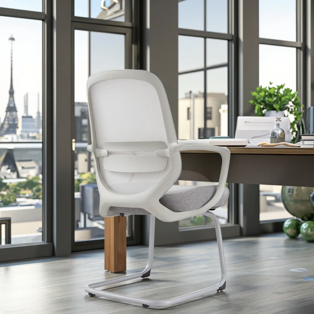 New Arrival 821C Gray Rubber Powder-Coated Springframe Chair Durable Steel Core Matte Finish Commercial Lobby Conference 5