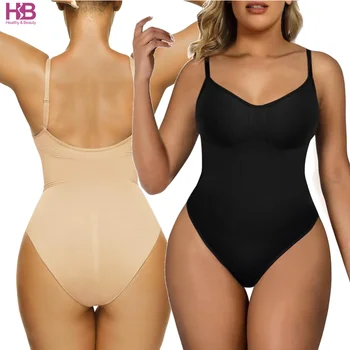 HB Shaper Bodysuit For Women Tummy Control Shapewear Adjustable Straps Seamless Brief Body Shaper