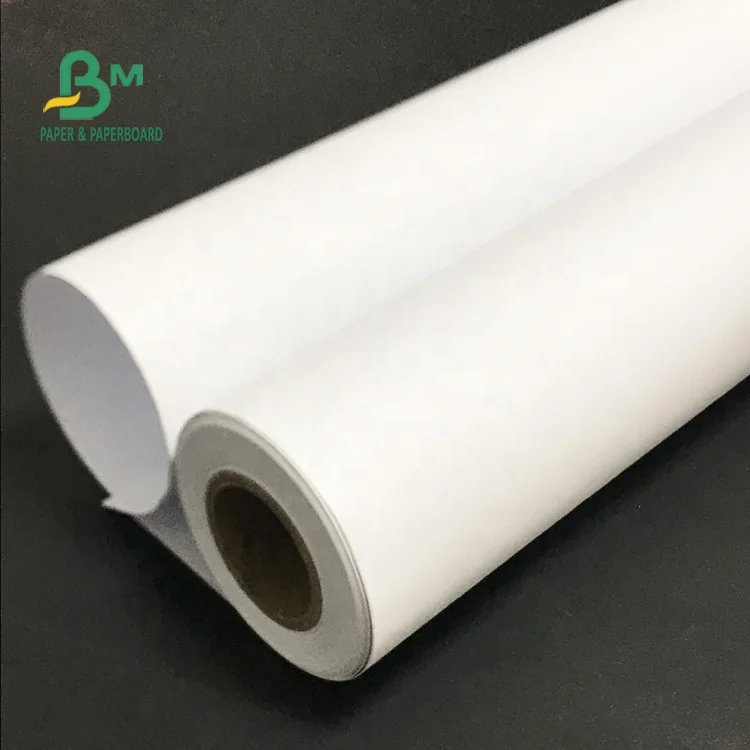 A0 A1 20lb White Bond Paper / Cad Plotter Marker Paper Roll With 24" 30 ...