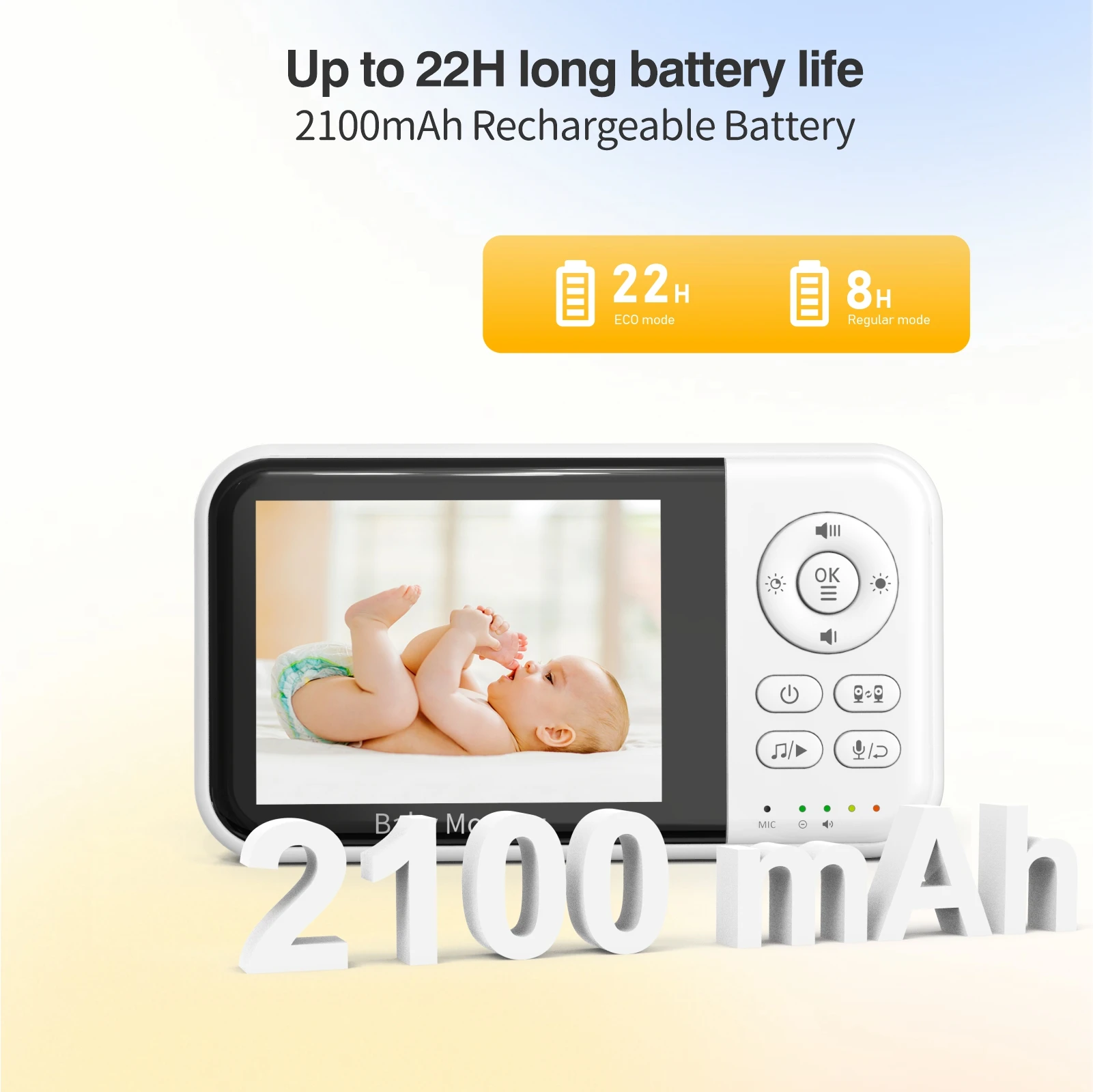 Bestseller 3.2 Inch LCD Baby Monitor Night Vision VOX Two Way Talking 2100Mah Battery Video Baby Monitor Babyfoon Baby Camera