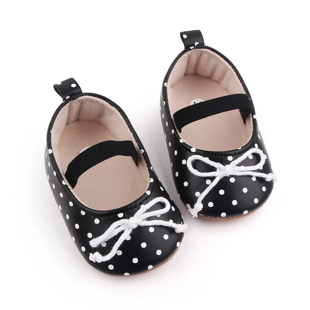 Wholesale polka dot baby princess shoes girls cute bow-knot toddler shoes details