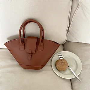 A-171 High-End Women's Fashion Wing Satchel Bag Simple Niche PU Crossbody Bucket Zipper Lady Style Vegetable Basket Style