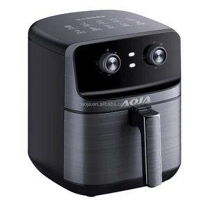 AOJA Modern Stainless Steel Air Fryer 4.5L-5L Capacity Oil-Free with Visible Window Grill & Cook Functions Household Use
