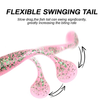 New Design 5.4g 90mm Double Colors Glow in Dark PVC Paddle Soft Fish Lure for River Lake Stream Fishing – Soft Lure – view 5