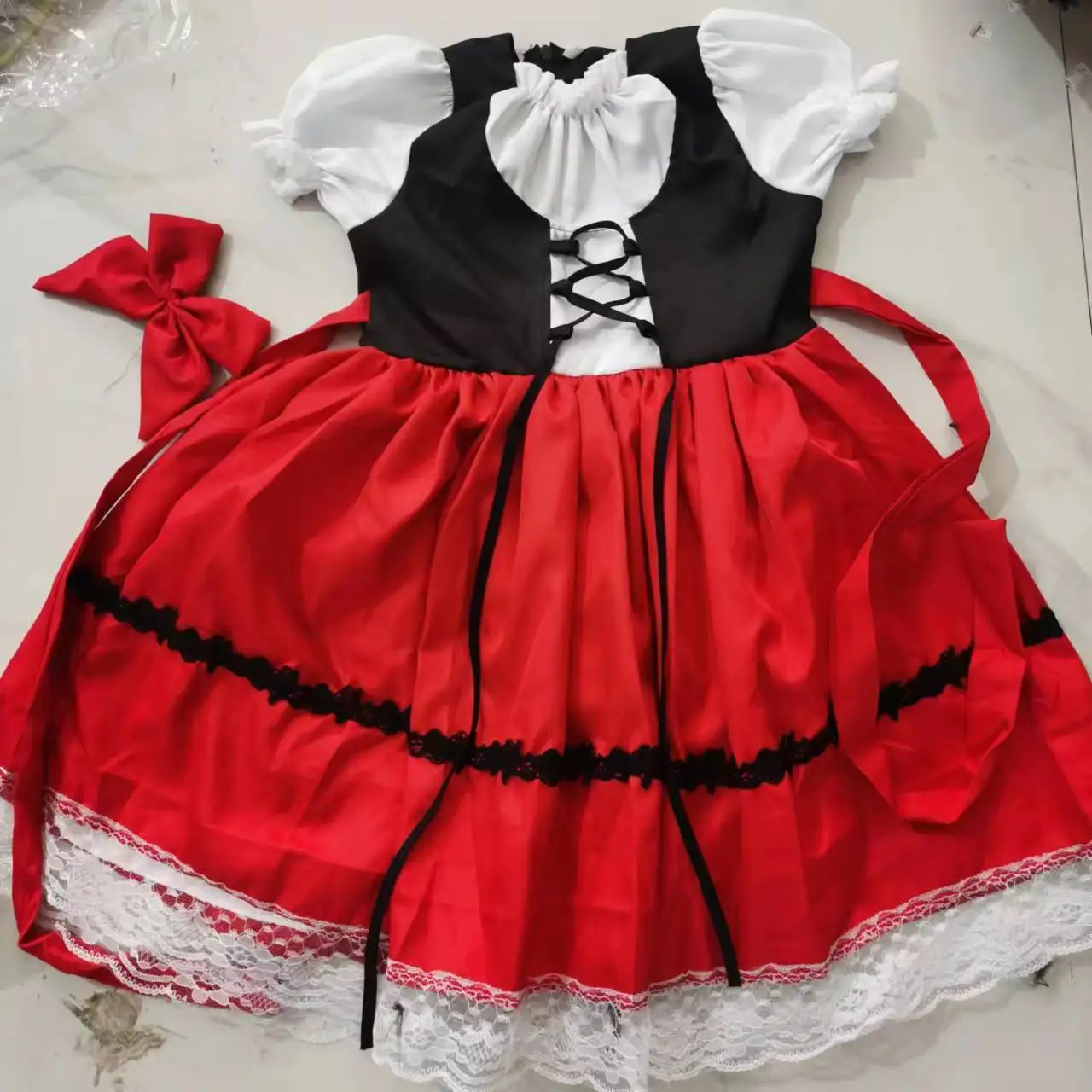 strapless open back dress Little Red Riding Hood Wolf Girl Costume main image 0