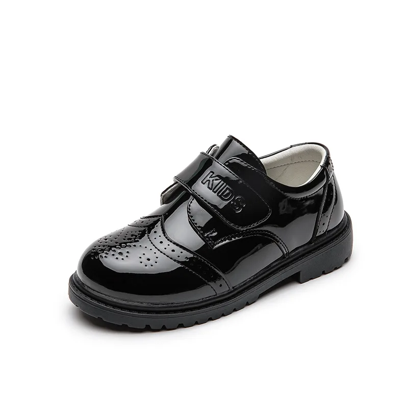 Высококачественная Детская Классическая обувь для мальчиков Mini MOQ, детская черная кожаная шнуровка, школьная обувь для учеников