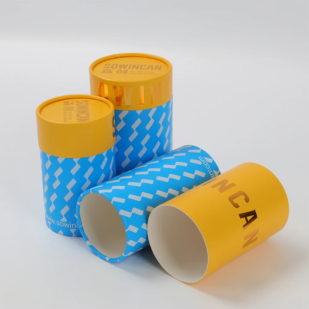 Professional Manufacture Food Grade Recycled Material Cylinder Cardboard Paper Packaging Cans Round Tube for Tea manufacture