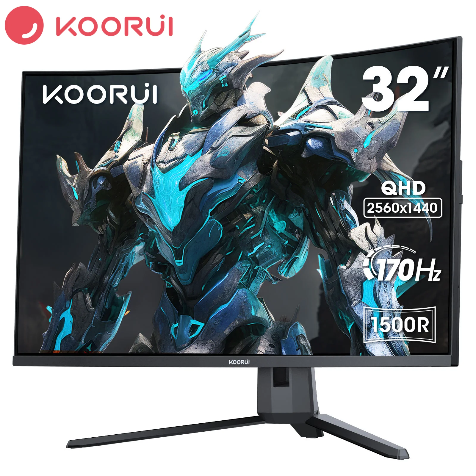 KOORUI G3221SC 32-Inch Curved QHD Gaming Monitor - 170Hz, 1MS 