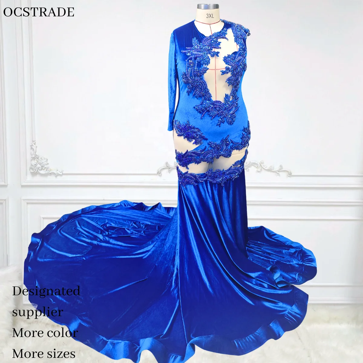 purple formal midi dress V Neck Floral Chiffon Size:57 (6'0'' - 6'2'')