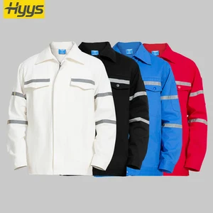 Breathable 100% Cotton Work Uniforms Safety Workwear Jackets for Construction Port Laborers Work Clothes Suits