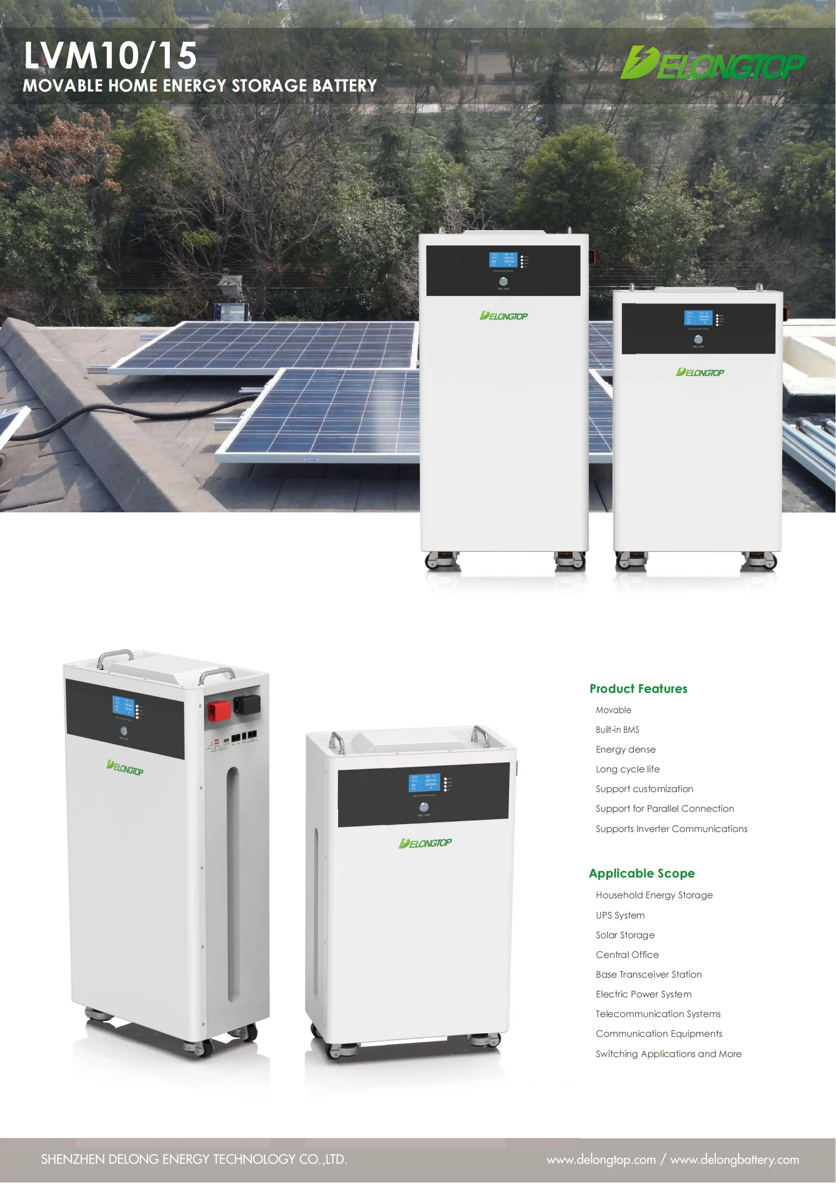 Ground Standing Lifepo4 48V 51.2V 300AH 15kwh Battery Pack