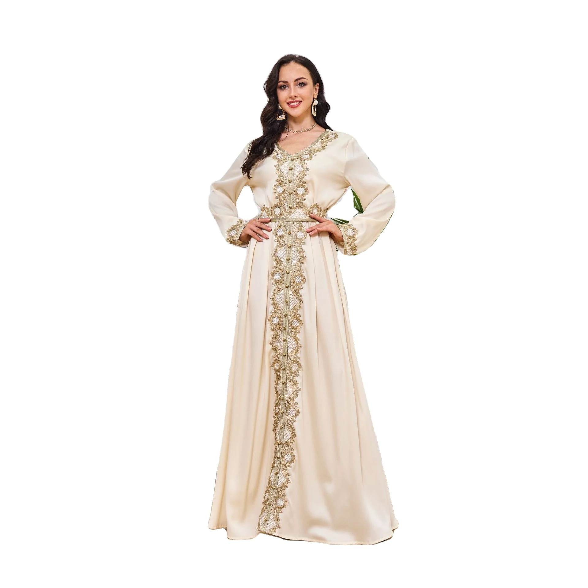 Wholesale whole price good quality embroidered kaftan,2 Pieces