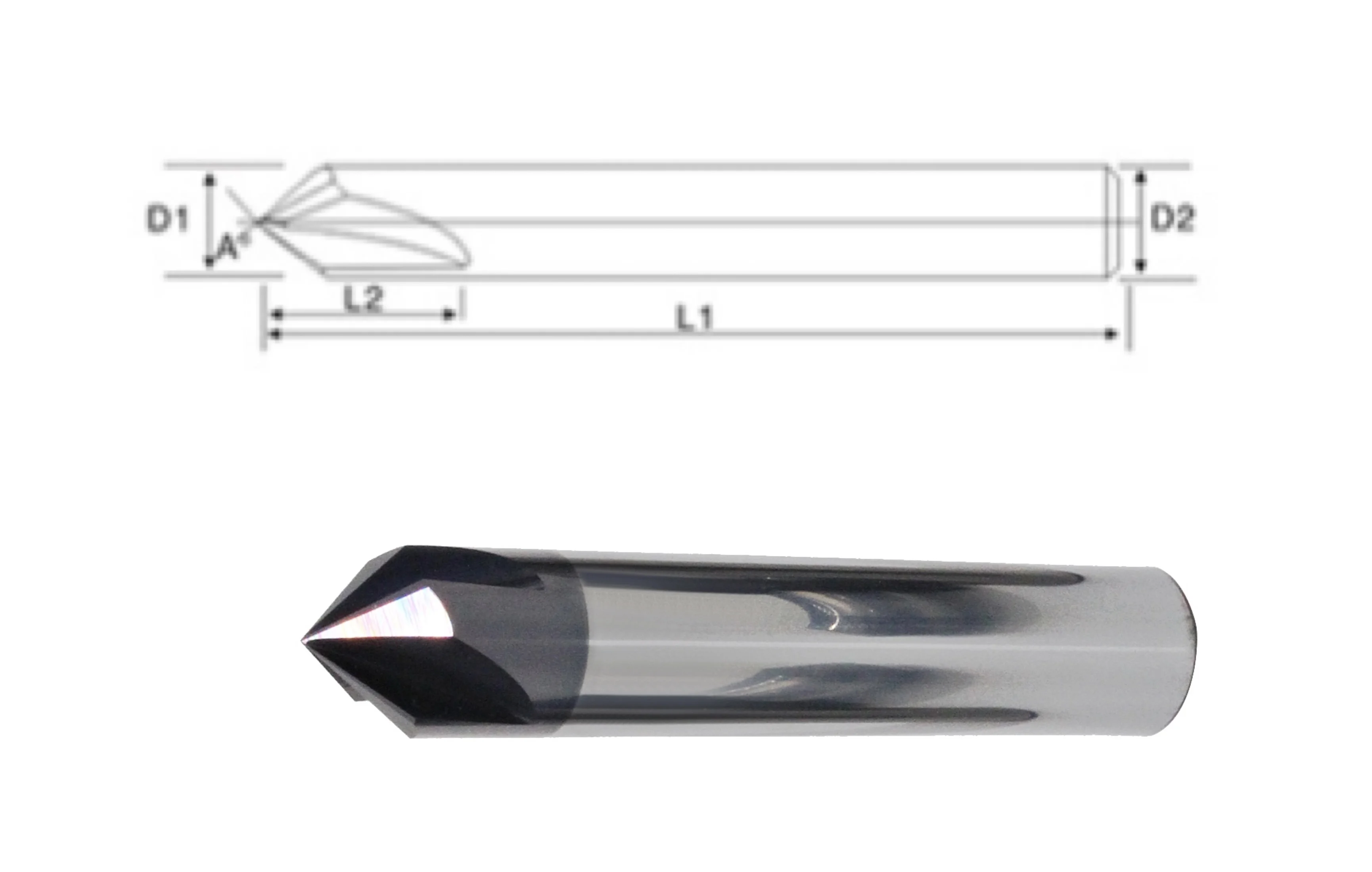 Bfl Solid Carbide 4 Flute Chamfer Endmill 45 Degree Grooving Tool Gear