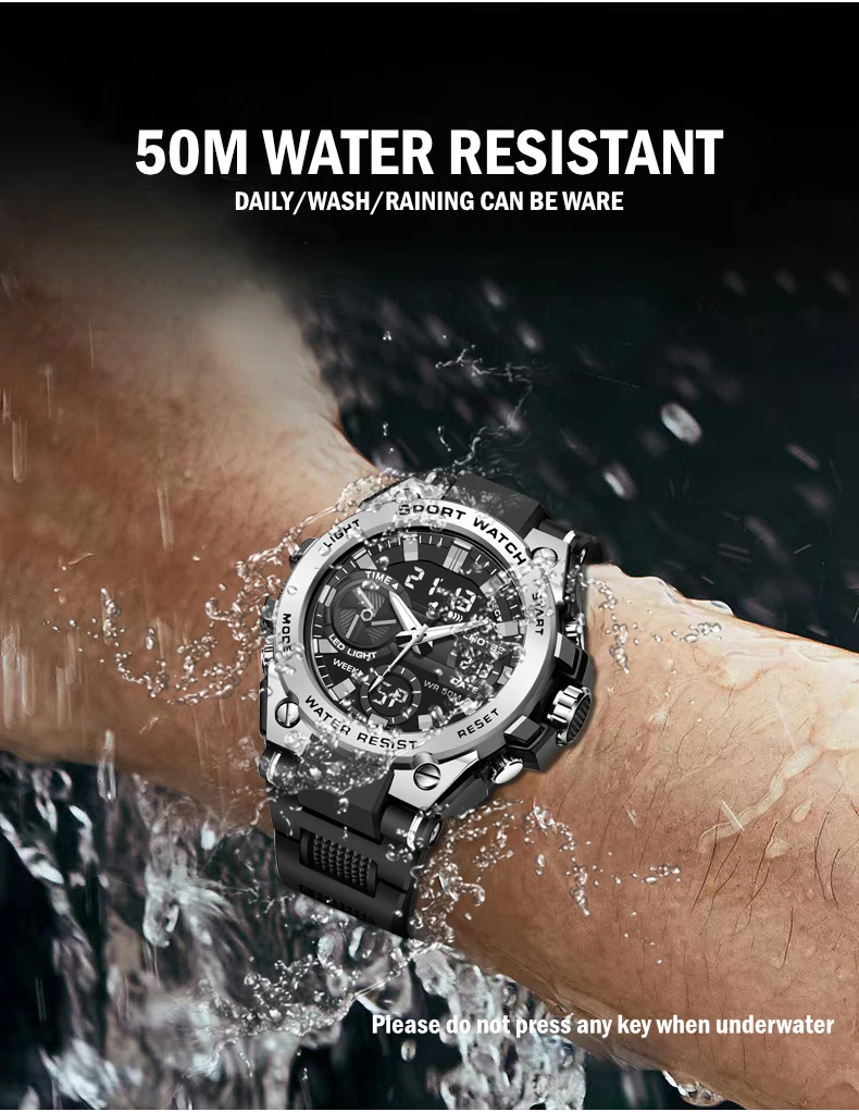 Quarzo Orologio Uomo Tattico LHOTSE 3067 Orologi Digitali Con