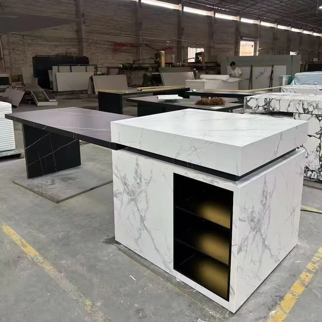 YDSTONE Light Mobile Dining Table Storage Integrated Kitchen Cabinet Sintered Stone Kitchen Island Counter Top
