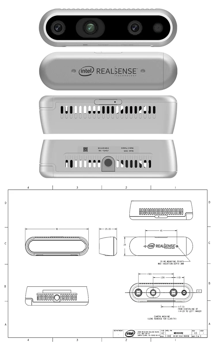 Intel Realsense Depth 3d Camera D435i 3d Modeling Vr Intelligent Face ...