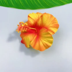 HIFOT 7 Pezzi Hawaii Fiore per Capelli Donna Mollette Grandi, Fermagli Capelli Bambina, Colorate Forcine per Capelli di Doppie Orchidee, Accessori Capelli Cerimonia per Sposa Ragazze Festa Spiaggia