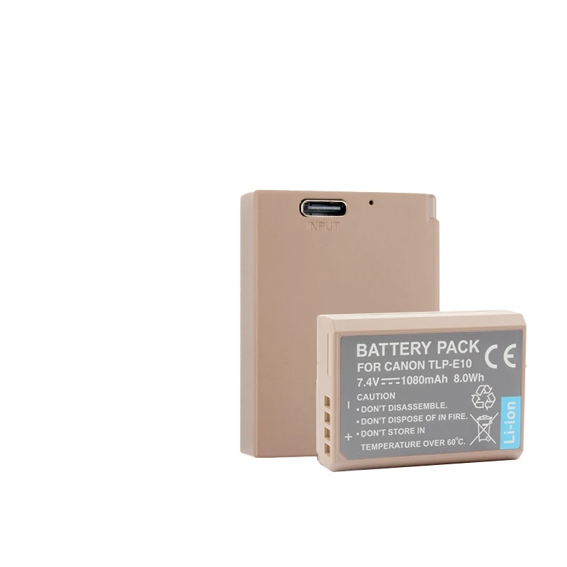 Rechargeable High Quality Battery with Type-C Port LP-E10 Battery Pack for Canon 1100D 1200D 1300D 1500D x50 x80 Digital Cameras