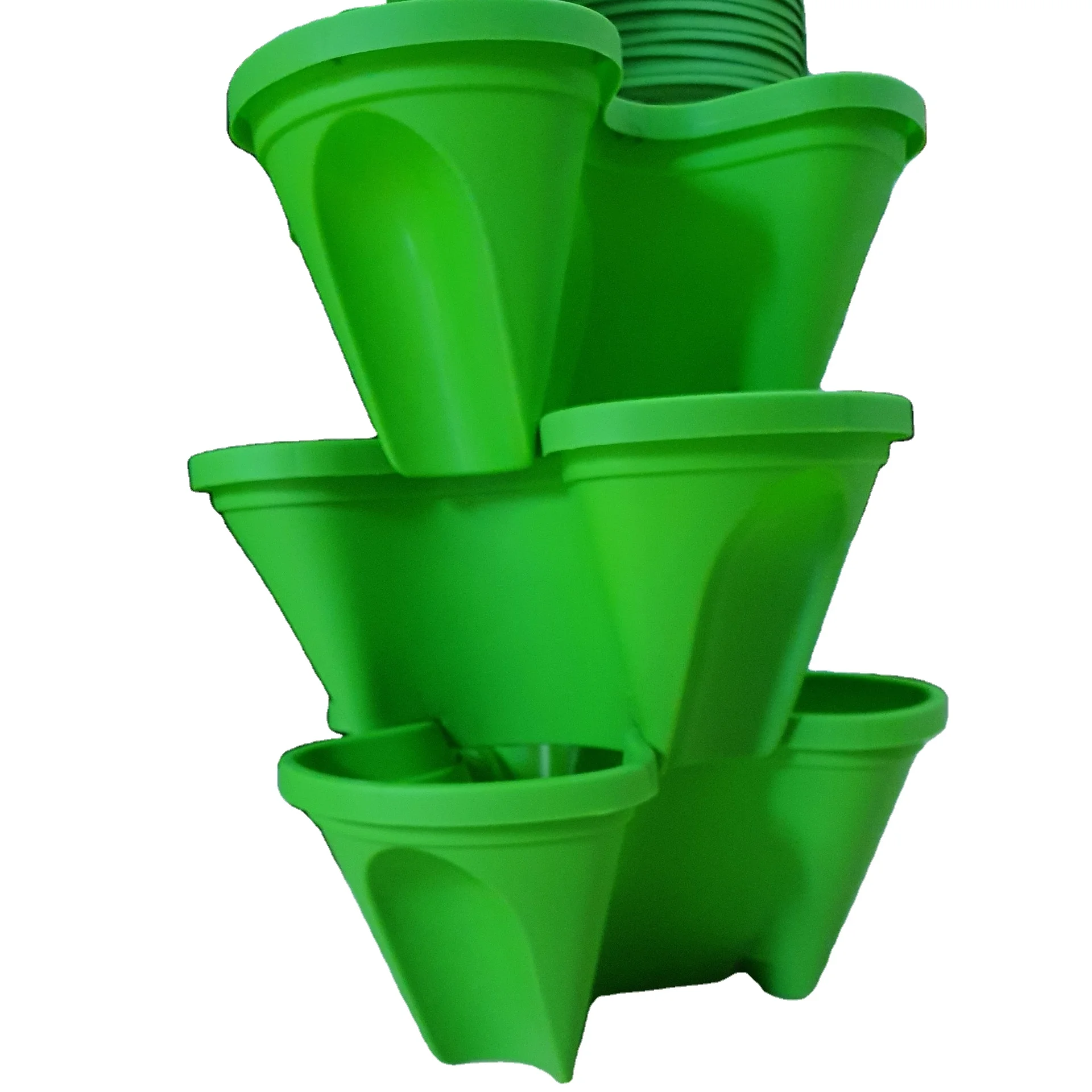 Stackable Flower Pots Tower Stacking Vertical Plastic Garden Planter ...