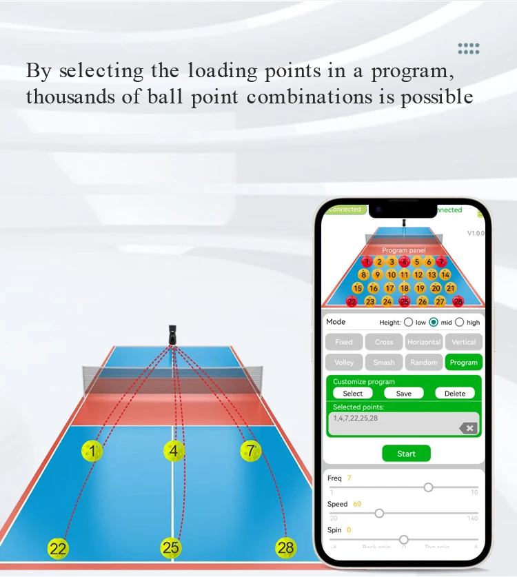 PP8001 Custom Pickleball Training Equipment Remote Control Shooting Feeding Machine with App for Pickle ball Training manufacture