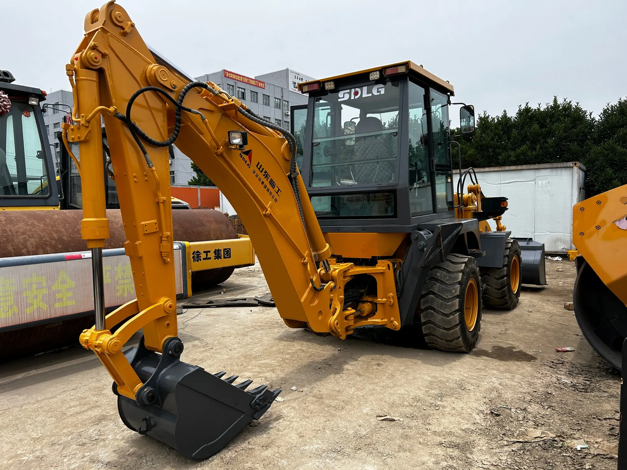 Wheeled Used Backhoe Loaders 7 Ton Lingong B680 High Efficiency
