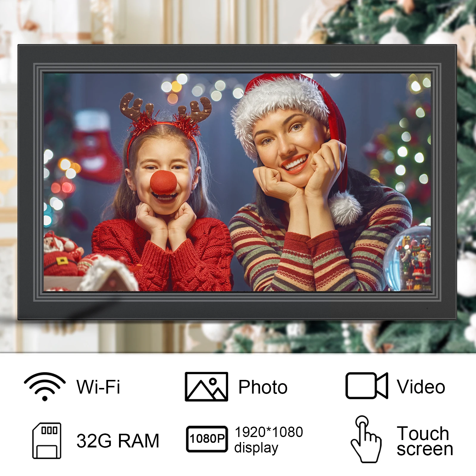 Lively Memories Video Frame IPS Touch Screen Video Player Smart 15 Inch Digital Photo Frame