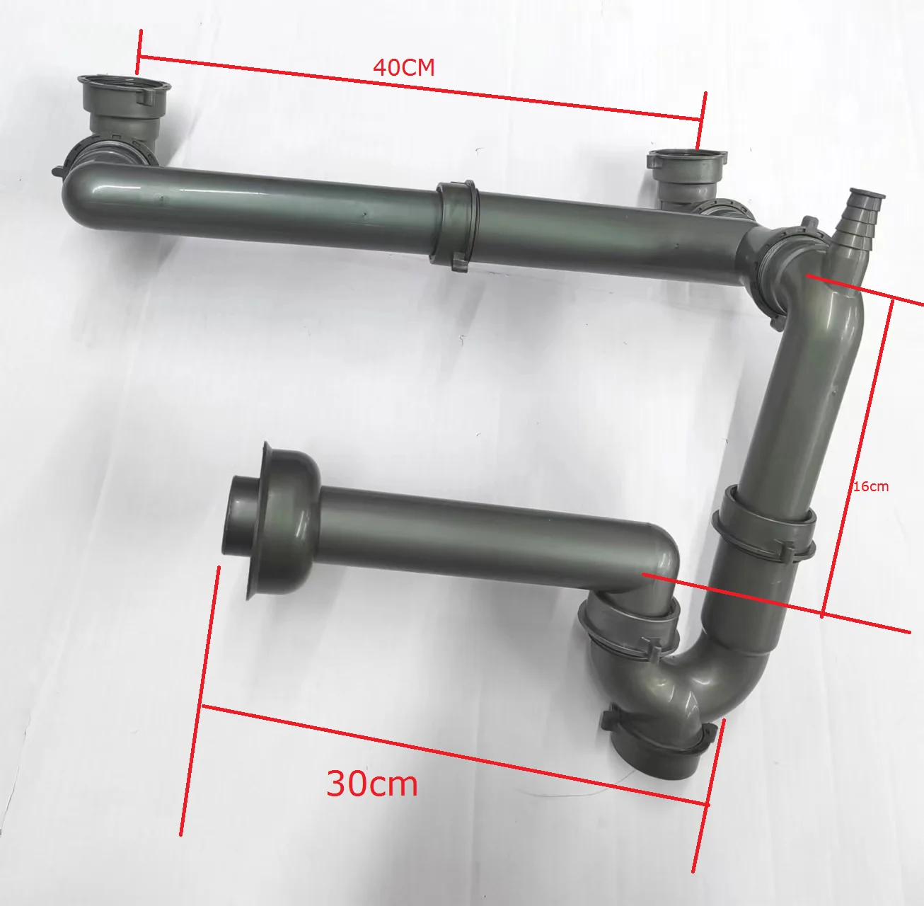 Luxury Handmade Double Sink Drainer Pipe Adjustable Distance Sink Double Drain Pipe
