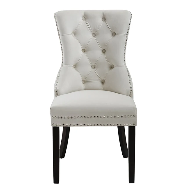 Modern Luxury Wingback Velvet Furniture Luxury Tufted White Single Restaurant Dining Chairs manufacture