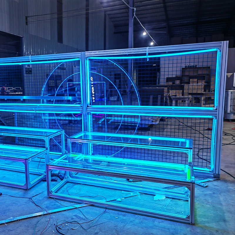 Hot Sale Aluminum Frame Display Showcase Vitrine With Led Light Retail ...