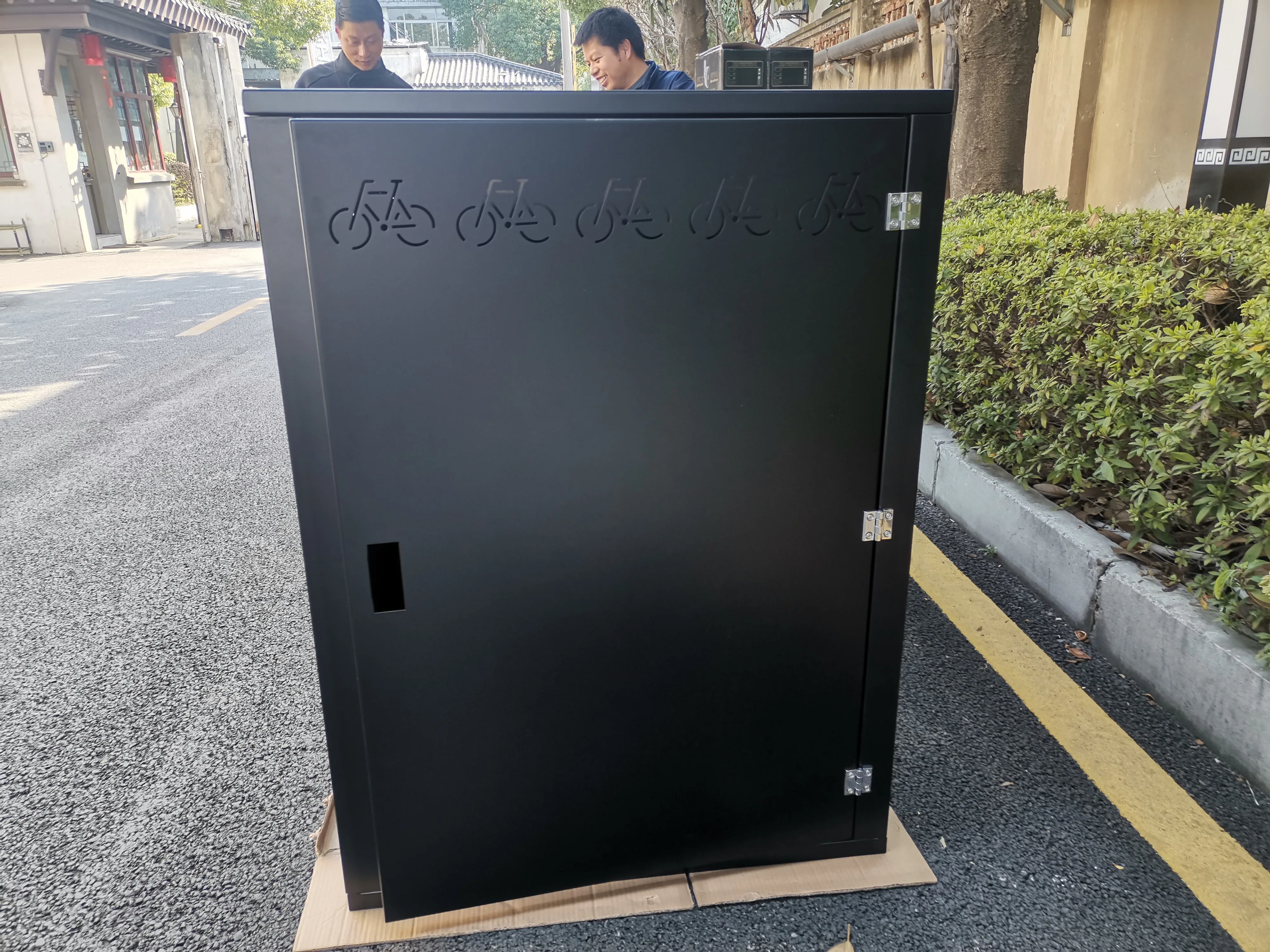 Galvanized Black Bike Storage Box Carbon Steel Suitable for Outdoor ...