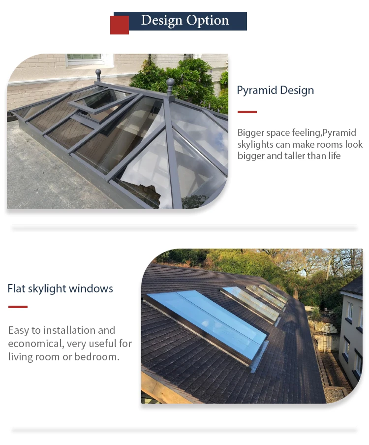 Skylight Ceiling Windows Aluminum Sliding Roof Windows Retractable