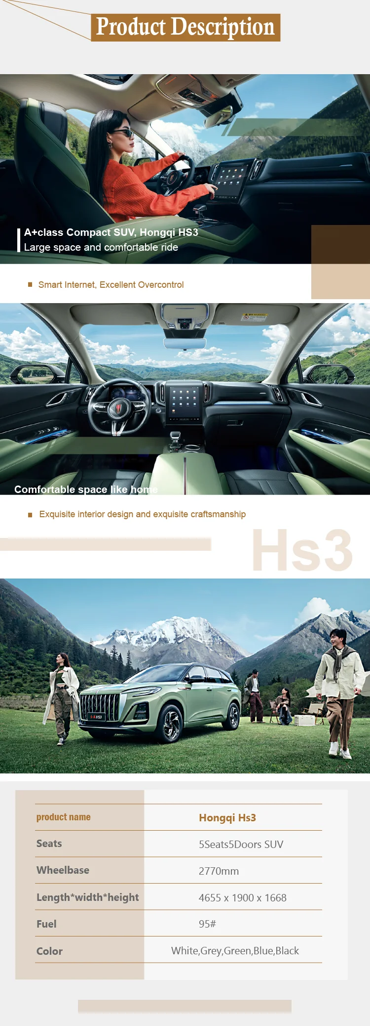 2023 HS3 Hongqi Car 1.5T 4WD Promising Edition 8 Speed Semi Automatic