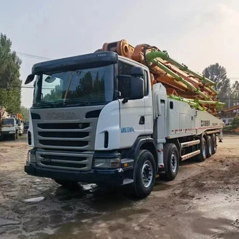 Used Zoomlion 63m 63X-7RZ Concrete Pump Truck Scania Chassis Concrete Boom Pump