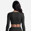 Top de manga larga -Negro