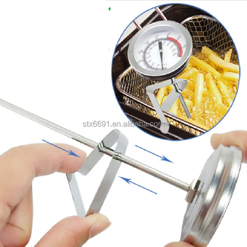Stainless Steel Frying Thermometer Barbecue Frying Pan Bbq Thermometer
