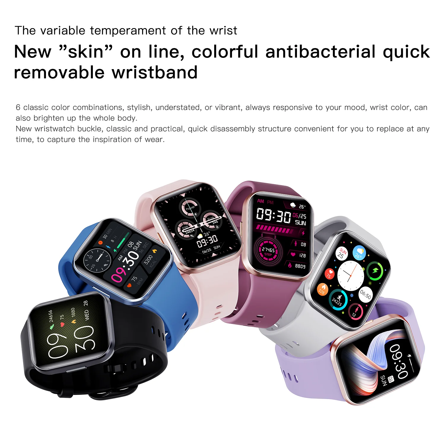 SPORT WATCH ANDROID SMART WATCH Heart Rate Monitoring Wearable Devices Smart Bracelets for Men Women Wrist Band