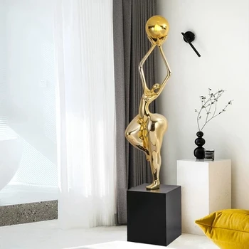 Hotel Nordic Living Room Corner Resin Sculpture Floor Light Designer Modern Minimalist Art Decoration Standing Led Floor Lamp