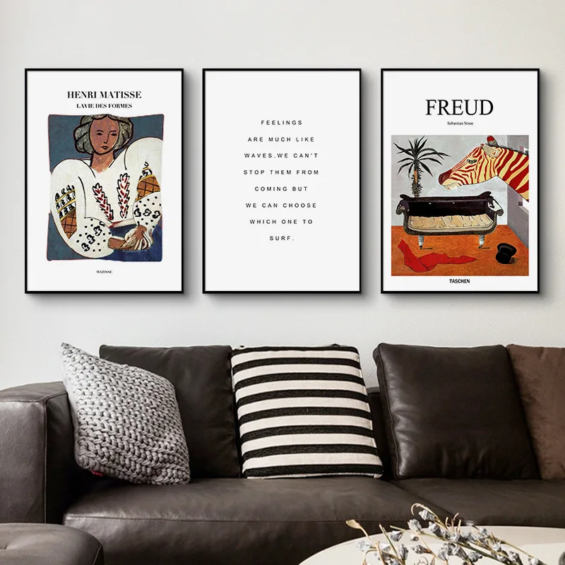 法国freud henri matisse英文字母女性肖像现代装饰图片帆布墙壁艺术