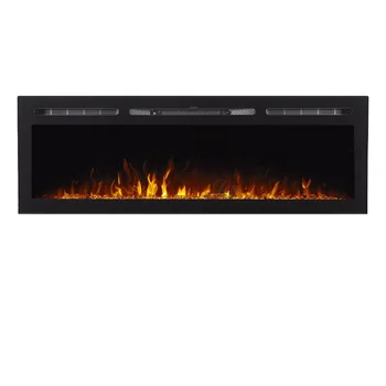 Modern 50" Wall Mounted Electric Fireplace Decorative Flame Heated Insert Kamin Chimenea Elektrisk Pejs for Household French US