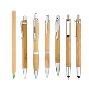 High Quality Recycled Bamboo Ball Pen Custom LOGO Eco Friendly Wood Ballpoint Pen With Logo