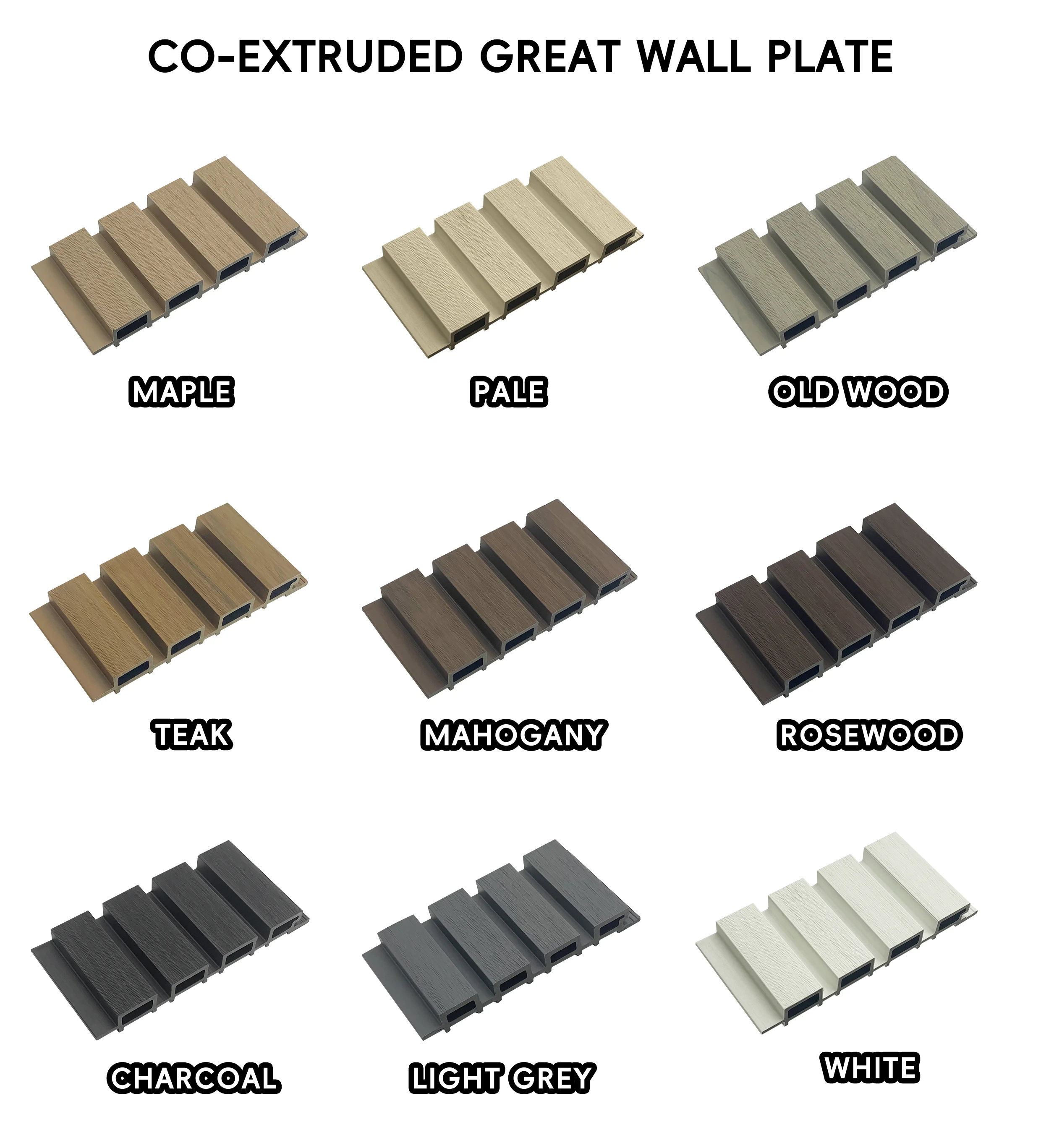 Waterproof Soundproof WPC Wall Panel Co-Extrusion Wood Cladding for Outdoor Exterior Wall PVC Ceilings in Strip Shape